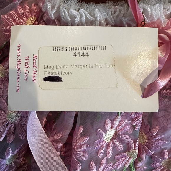 NWT-Rare & New Handmade Meg Dana & Co. Embroidered Pink Daisy Margarita Fie Tutu - Picture 10 of 10
